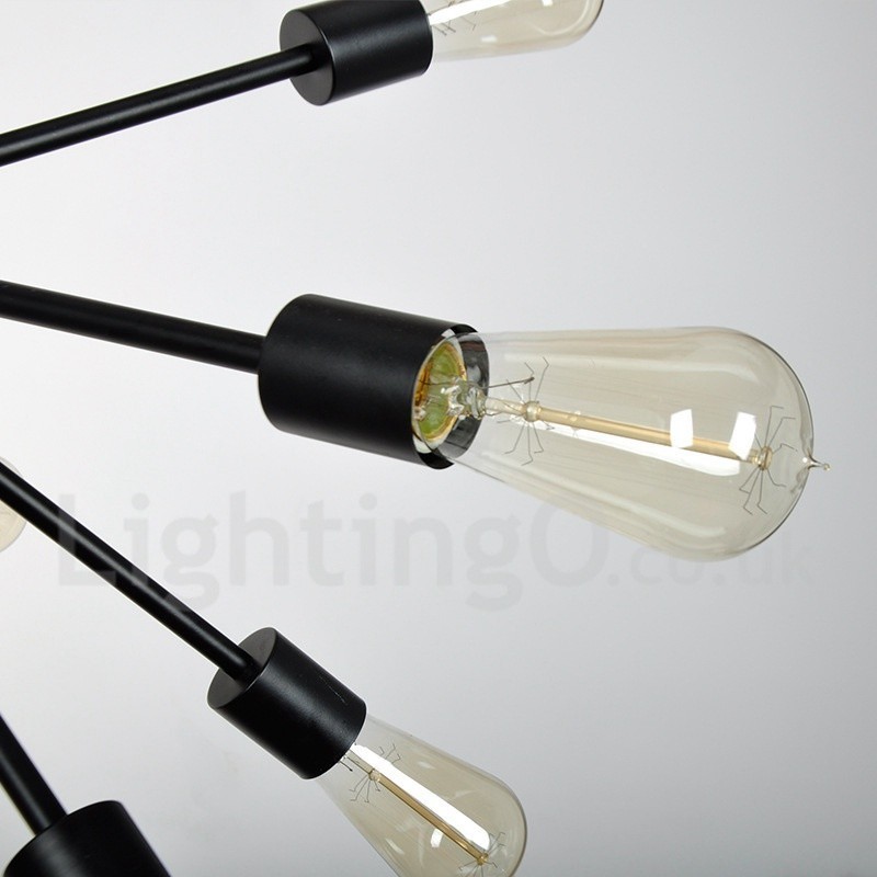 Lámpara de araña Sputnik retro vintage de 16 luces