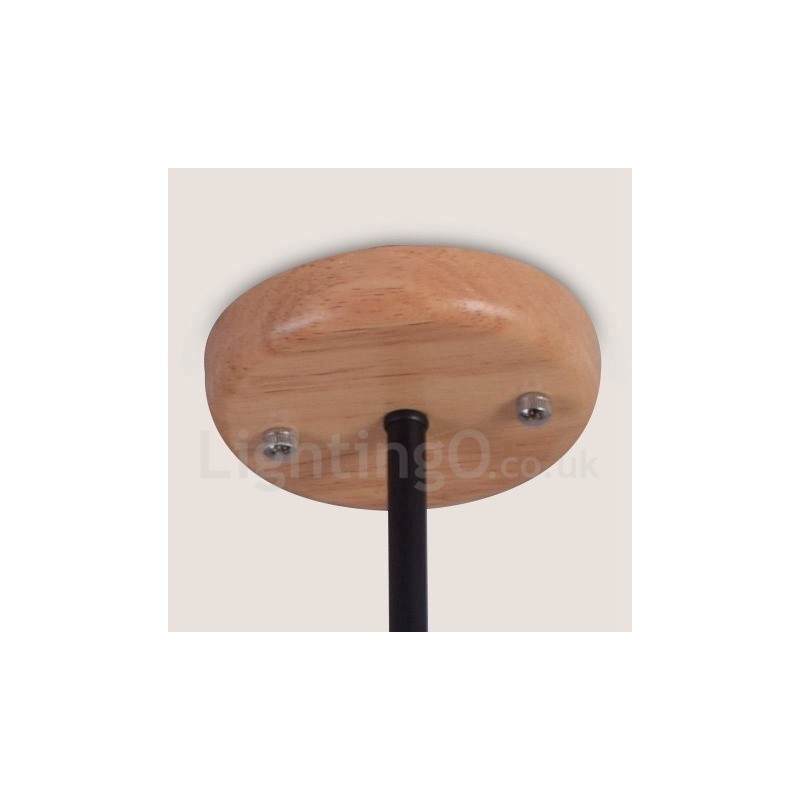 Lámpara de araña de madera de un solo nivel con 5 luces, estilo moderno y contemporáneo