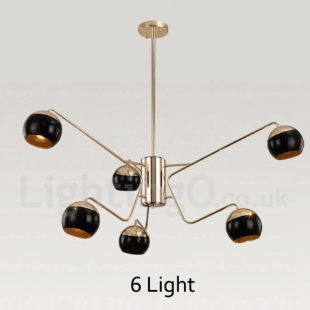 Lámpara de araña moderna contemporánea de metal de 6 luces y 2 niveles con pantalla de vidrio Lámpara de araña moderna contemporánea de metal de 6 luces y 2 niveles con pantalla de vidrio
