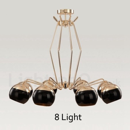 Lámpara de araña moderna contemporánea de metal de un solo nivel de 8 luces con pantalla de vidrio Lámpara de araña moderna contemporánea de metal de un solo nivel de 8 luces con pantalla de vidrio
