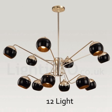 Lámpara de araña moderna contemporánea de metal de 12 luces y 2 niveles con pantalla de vidrio Lámpara de araña moderna contemporánea de metal de 12 luces y 2 niveles con pantalla de vidrio