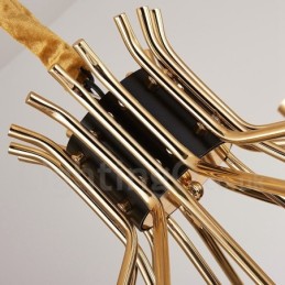 Lámpara de araña de estilo contemporáneo moderno de 15 luces y 2 niveles