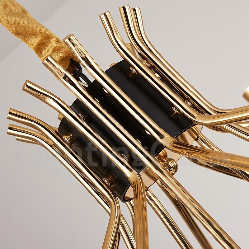 Lámpara de araña de estilo contemporáneo moderno de 15 luces y 2 niveles