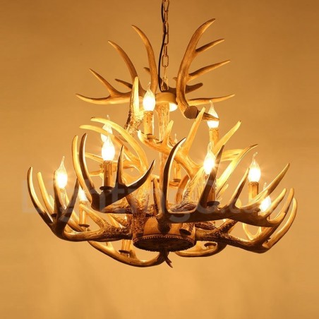 Lámpara de araña vintage de estilo campestre de 12 luces Lámpara de araña vintage de estilo campestre de 12 luces
