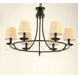 Lámpara de araña de un solo nivel de 6 luces estilo retro campestre