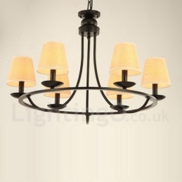 Lámpara de araña de un solo nivel de 6 luces estilo retro campestre