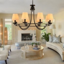 Lámpara de araña de un solo nivel de 8 luces estilo retro campestre