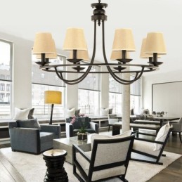 Lámpara de araña de un solo nivel de 8 luces estilo retro campestre