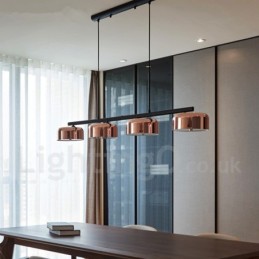 Lámpara de araña giratoria contemporánea moderna de un solo nivel de 4 luces