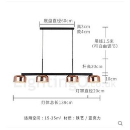 Lámpara de araña giratoria contemporánea moderna de un solo nivel de 4 luces