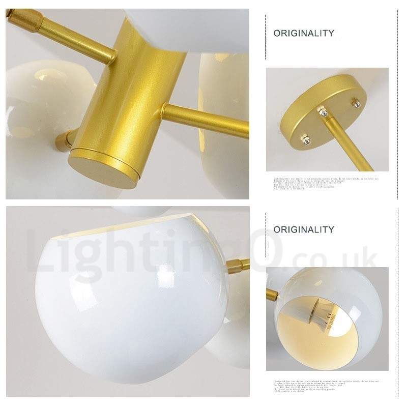 Lámpara de araña moderna contemporánea de 10 luces blanca
