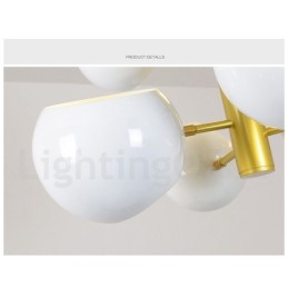 Lámpara de araña moderna contemporánea de 10 luces blanca