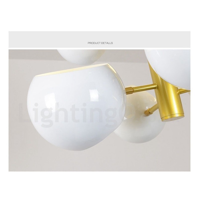 Lámpara de araña moderna contemporánea de 10 luces blanca