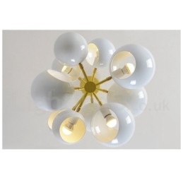Lámpara de araña moderna contemporánea de 10 luces blanca