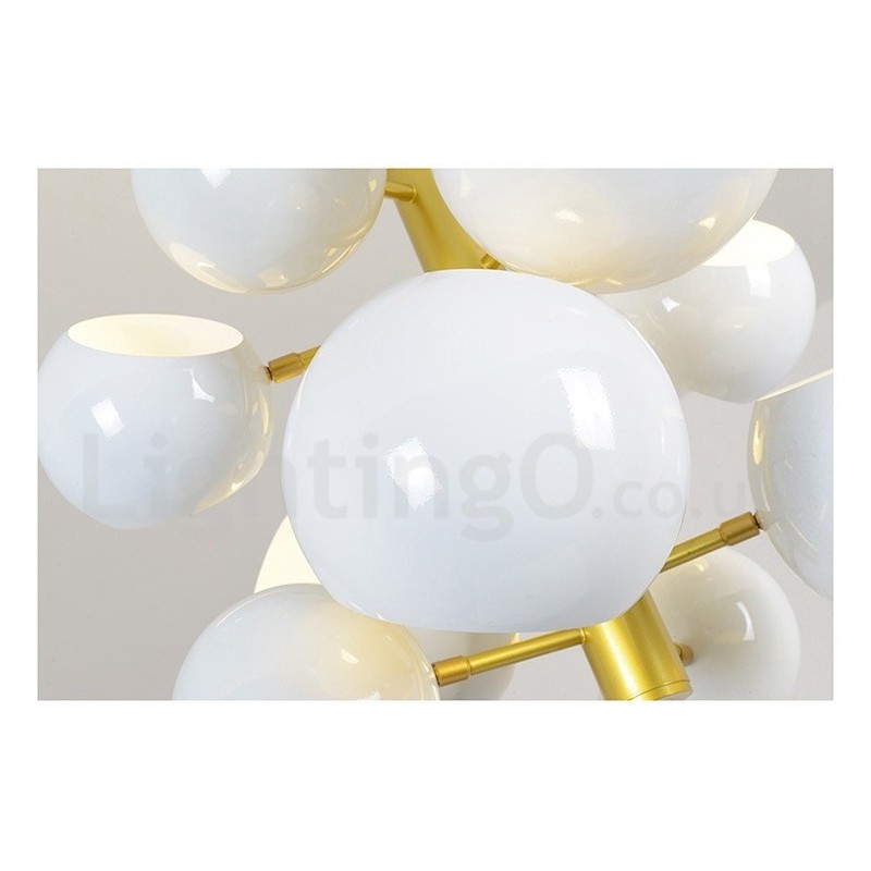 Lámpara de araña moderna contemporánea de 10 luces blanca