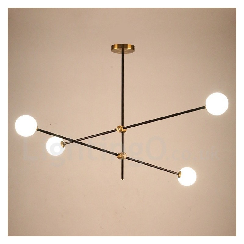 Lámpara de araña moderna contemporánea de 4 luces y 2 niveles