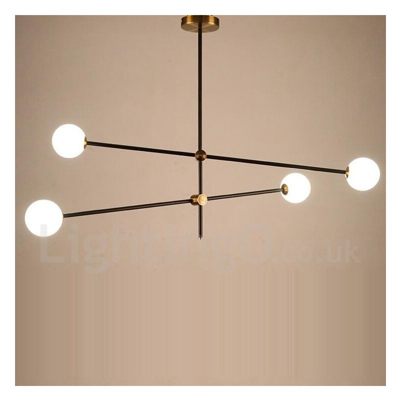 Lámpara de araña moderna contemporánea de 4 luces y 2 niveles