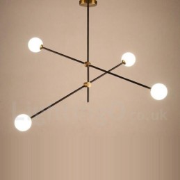 Lámpara de araña moderna contemporánea de 4 luces y 2 niveles