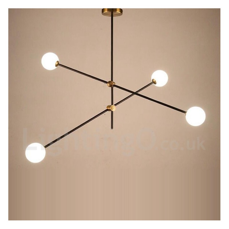 Lámpara de araña moderna contemporánea de 4 luces y 2 niveles