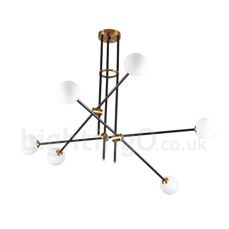 Lámpara de araña moderna contemporánea de 6 luces y 3 niveles