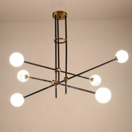 Lámpara de araña moderna contemporánea de 6 luces y 3 niveles