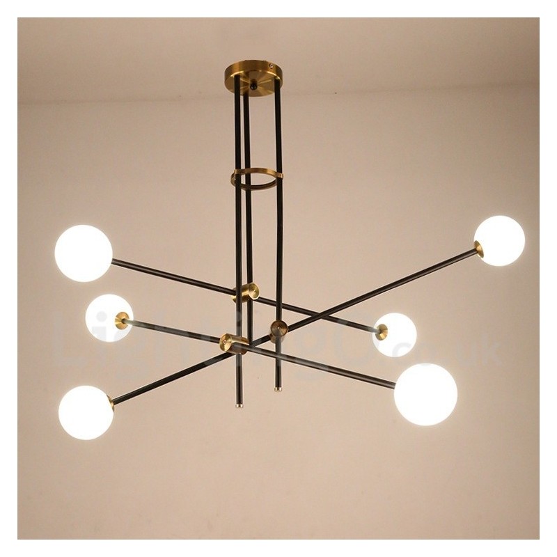 Lámpara de araña moderna contemporánea de 6 luces y 3 niveles
