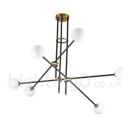 Lámpara de araña moderna contemporánea de 6 luces y 3 niveles