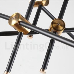 Lámpara de araña moderna contemporánea de 6 luces y 3 niveles