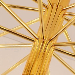 Lámpara de araña moderna contemporánea de 2 niveles y 40 luces doradas