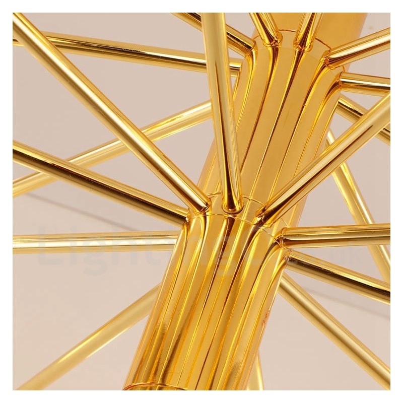 Lámpara de araña moderna contemporánea de 2 niveles y 40 luces doradas