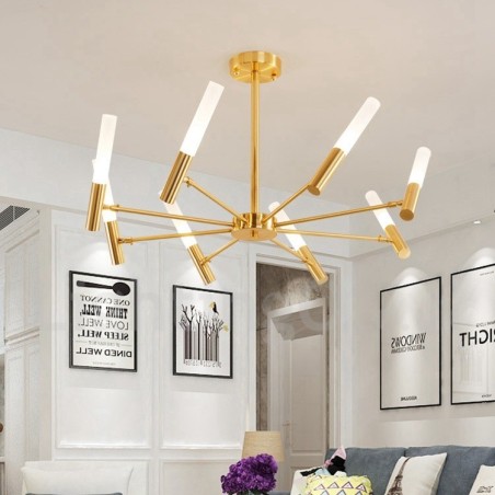 Lámpara de araña moderna contemporánea giratoria de 8 luces Lámpara de araña moderna contemporánea giratoria de 8 luces