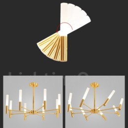 Lámpara de araña moderna contemporánea giratoria de 8 luces