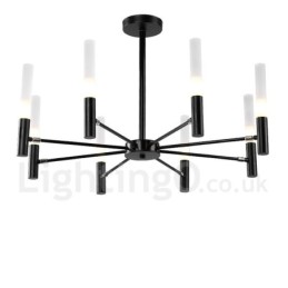 Lámpara de araña moderna contemporánea giratoria de 8 luces