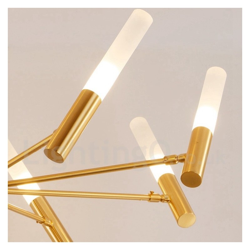 Lámpara de araña moderna contemporánea giratoria de 8 luces