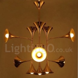 Lámpara de araña de 12 luces de estilo moderno y contemporáneo.