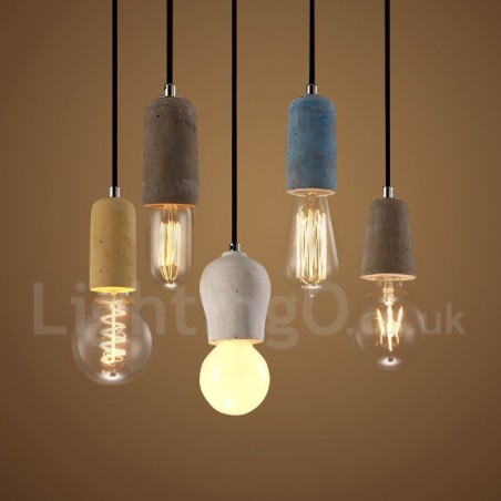 Lámpara colgante rústica de hormigón de 1 luz Lámpara colgante rústica de hormigón de 1 luz