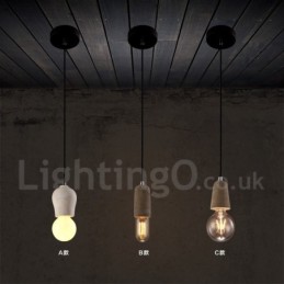 Lámpara colgante rústica de hormigón de 1 luz