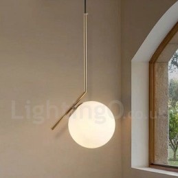 Lámpara colgante contemporánea moderna de 1 luz con pantalla de vidrio