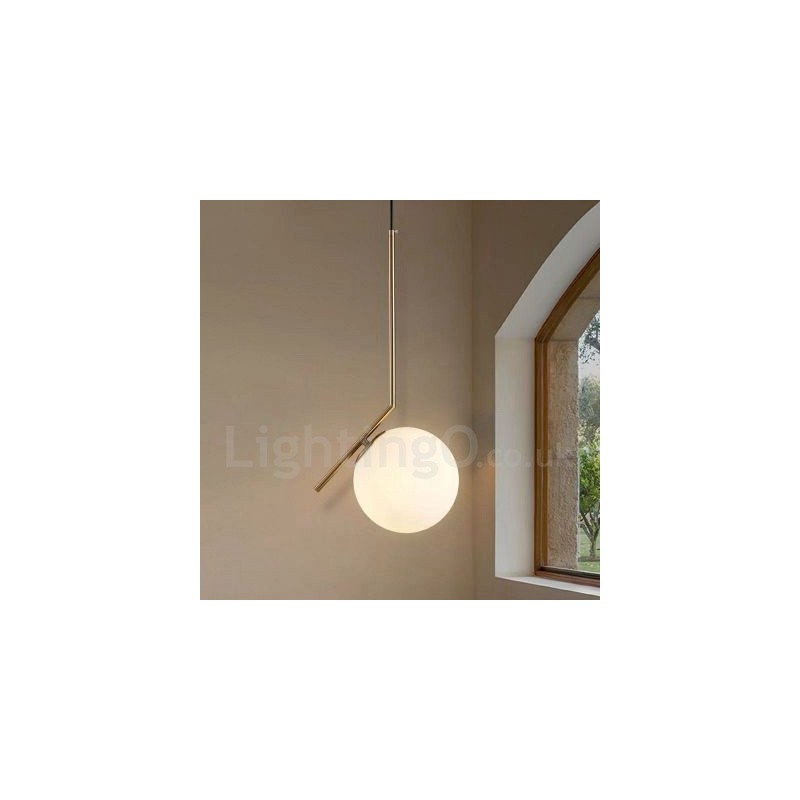 Lámpara colgante contemporánea moderna de 1 luz con pantalla de vidrio