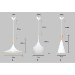 Lámpara colgante contemporánea moderna de 1 luz