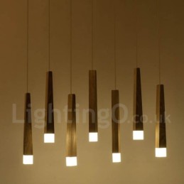 Lámpara colgante de madera contemporánea moderna de 1 luz