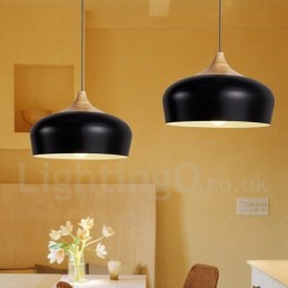Lámpara colgante de madera contemporánea moderna de 1 luz