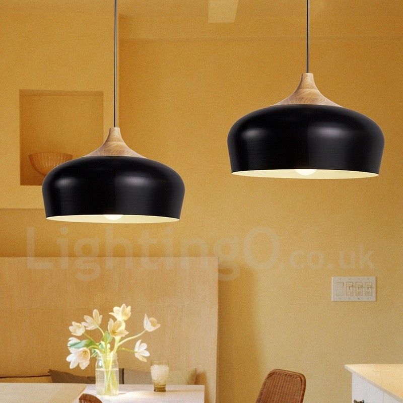 Lámpara colgante de madera contemporánea moderna de 1 luz