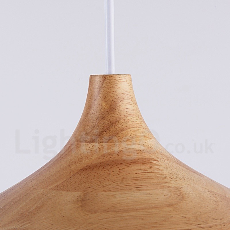 Lámpara colgante de madera contemporánea moderna de 1 luz