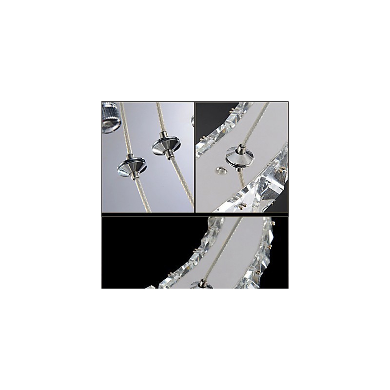 Lámparas de araña de cristal modernas con tres anillos D305070 K9, lámparas de techo de cristal grandes