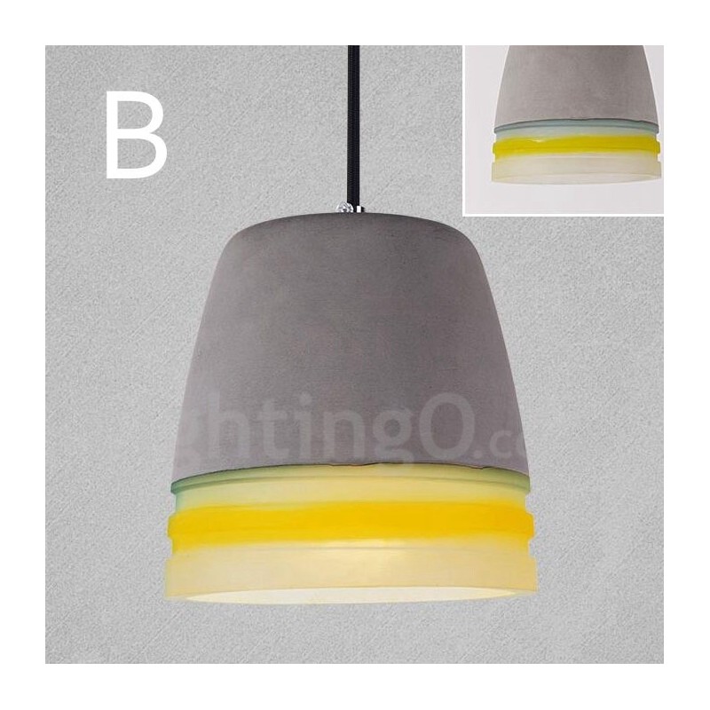 Lámpara colgante de hormigón vintage de 1 luz