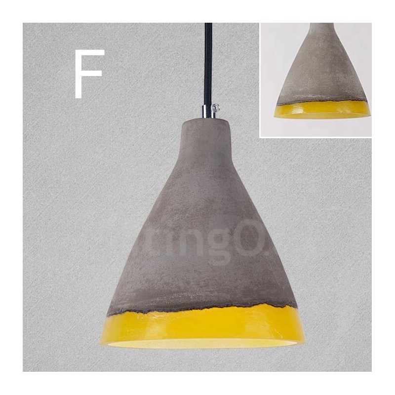Lámpara colgante de hormigón vintage de 1 luz