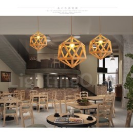 Lámpara colgante de madera contemporánea moderna de 1 luz