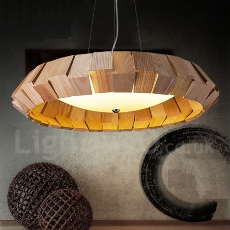 Lámpara colgante de madera contemporánea moderna Lámpara colgante de madera contemporánea moderna