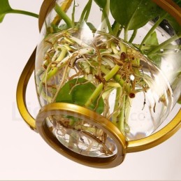 Lámpara colgante clásica tradicional de vidrio de una sola luz